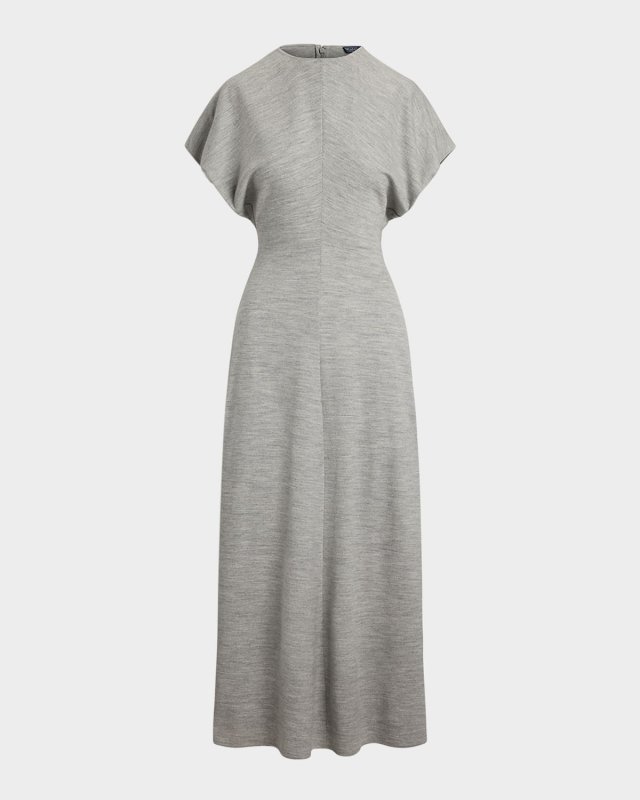 Wool-Blend Dolman Maxi Dress